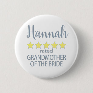 Bridal & Wedding Party 5 Star Grandmother of Bride 6 Cm Round Badge
