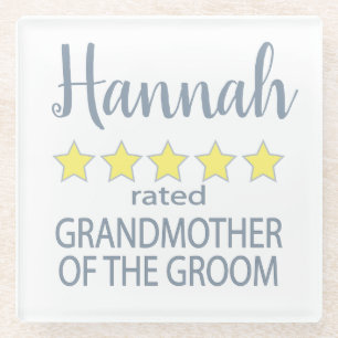 Bridal & Wedding Party 5 Star Grandmother of Groom Glass Coaster