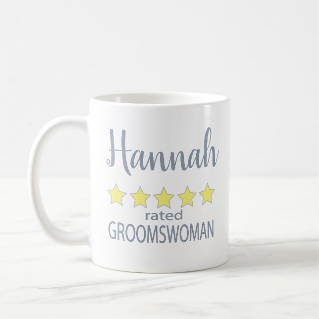 Bridal & Wedding Party 5 Star Groomswoman Coffee Mug (Left)