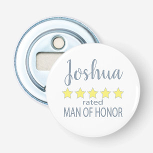 Bridal & Wedding Party 5 Star Man of Honour Bottle Opener