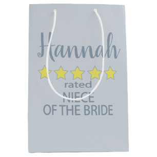 Bridal & Wedding Party 5 Star Niece of Bride Medium Gift Bag