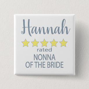 Bridal & Wedding Party 5 Star Nonna of Bride 15 Cm Square Badge