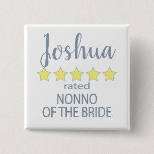 Bridal & Wedding Party 5 Star Nonno of Bride 15 Cm Square Badge