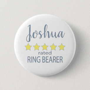 Bridal & Wedding Party 5 Star Ring Bearer 6 Cm Round Badge