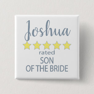 Bridal & Wedding Party 5 Star Son of Bride 15 Cm Square Badge