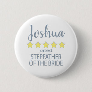 Bridal & Wedding Party 5 Star Stepfather of Bride 6 Cm Round Badge
