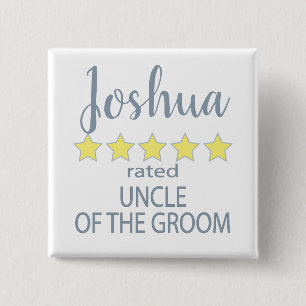 Bridal & Wedding Party 5 Star Uncle of Groom 15 Cm Square Badge