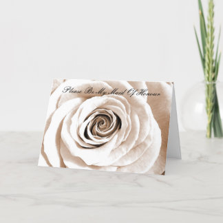 Bridal white Please Be My Maid Of Honour Invitation