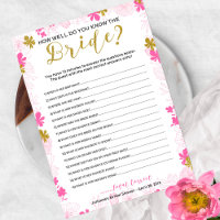 Bridal Word Scramble | Pink Gold Floral