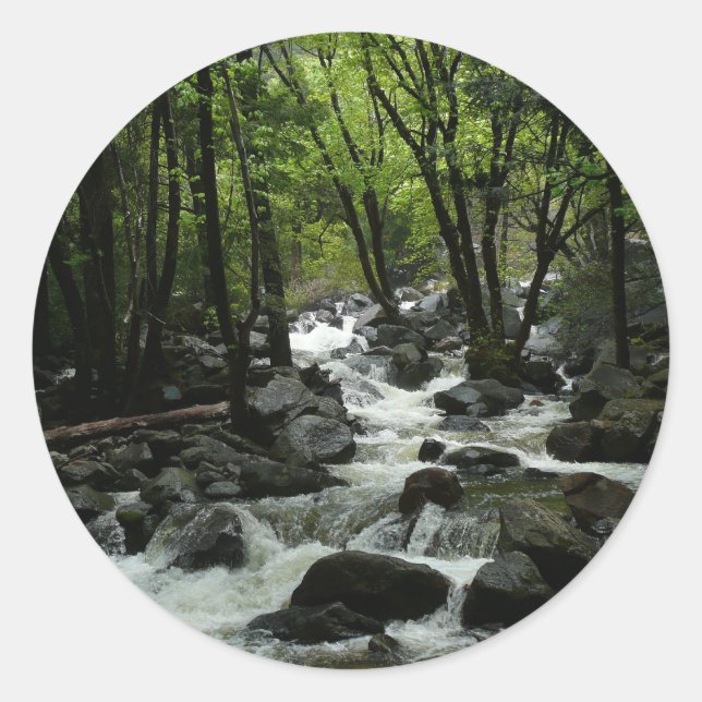 Bridalveil Creek in Yosemite National Park Classic Round Sticker (Front)