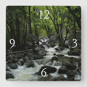 Bridalveil Creek in Yosemite National Park Square Wall Clock