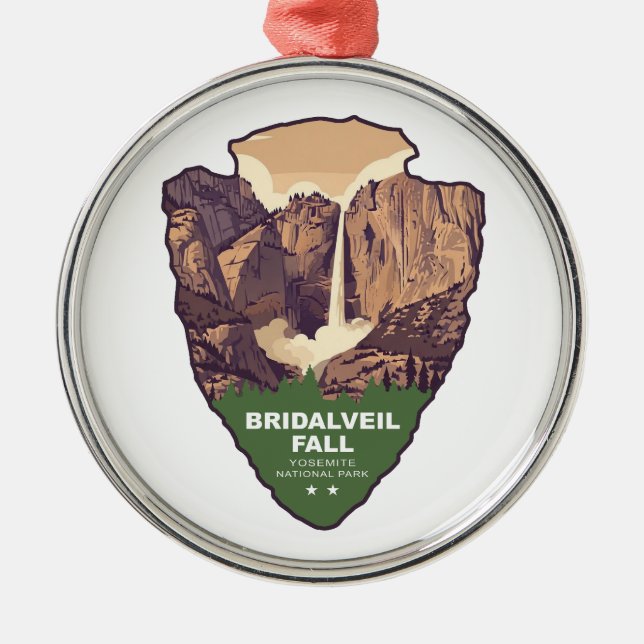 Bridalveil Fall Yosemite National Park Arrowhead Metal Ornament (Front)