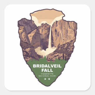 Bridalveil Fall Yosemite National Park Arrowhead Square Sticker