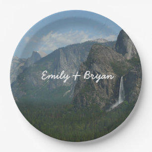 Bridalveil Falls and Half Dome at Yosemite Paper Plate