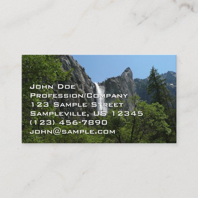 Bridalveil Falls at Yosemite National Park Business Card (Front)