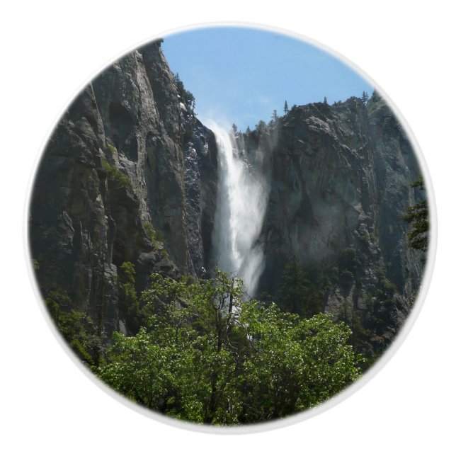 Bridalveil Falls at Yosemite National Park Ceramic Knob (Front)