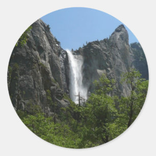 Bridalveil Falls at Yosemite National Park Classic Round Sticker