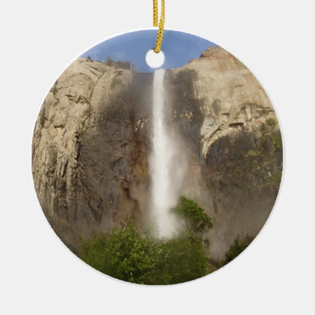 Bridalveil Falls Yosemite Ceramic Tree Decoration (Front)