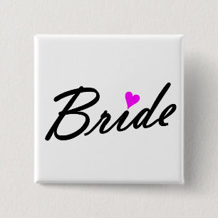 Bride 15 Cm Square Badge