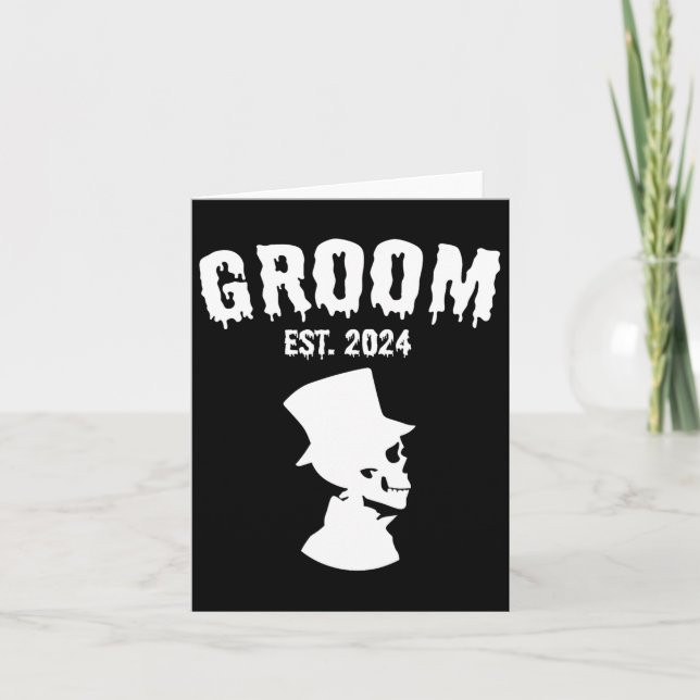 Bride 2024 Skeleton Couples Matching Wedding Hallo Card (Front)