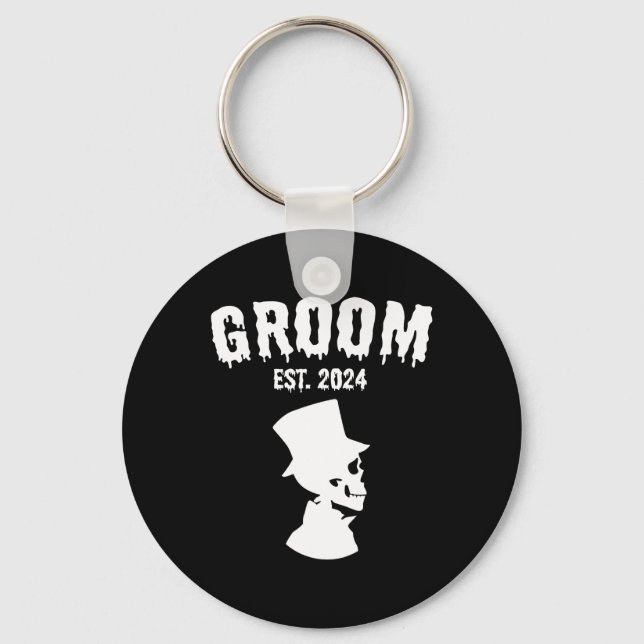 Bride 2024 Skeleton Couples Matching Wedding Hallo Key Ring (Front)