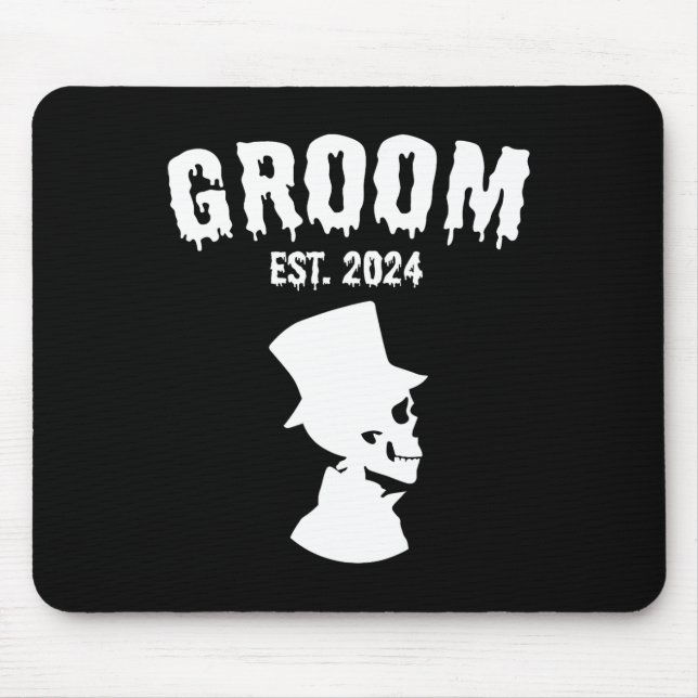 Bride 2024 Skeleton Couples Matching Wedding Hallo Mouse Pad (Front)