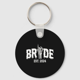 Bride 2024 Skeleton Hand Wedding Halloween Couples Key Ring