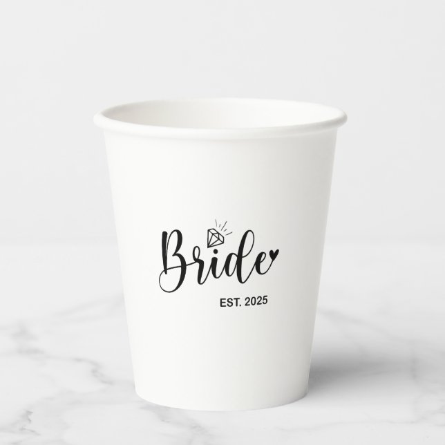 Bride 2025 Spring Wedding Announcement Marriage  Paper Cups (Front)