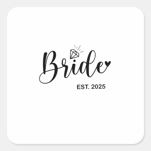 Bride 2025 Spring Wedding Announcement Marriage  Square Sticker (Front)