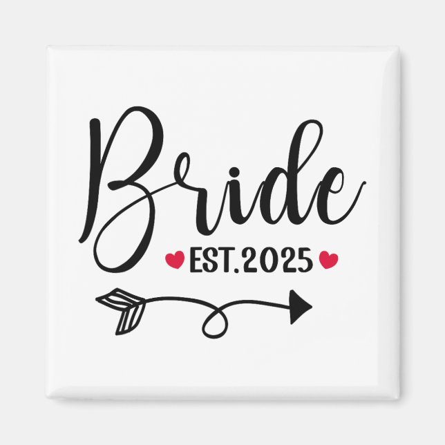 Bride 2025 Wedding Matching Mrs Est 2025 Married  Magnet (Front)