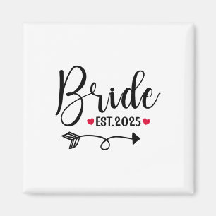 Bride 2025 Wedding Matching Mrs Est 2025 Married  Magnet