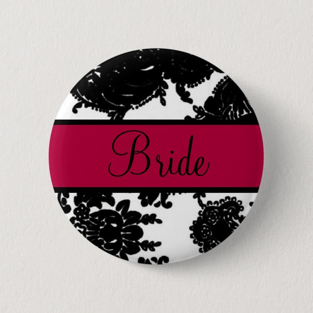 Bride 6 Cm Round Badge (Front)