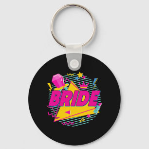 Bride 90s Bach Crew Squad Retro Bachelorette Match Key Ring