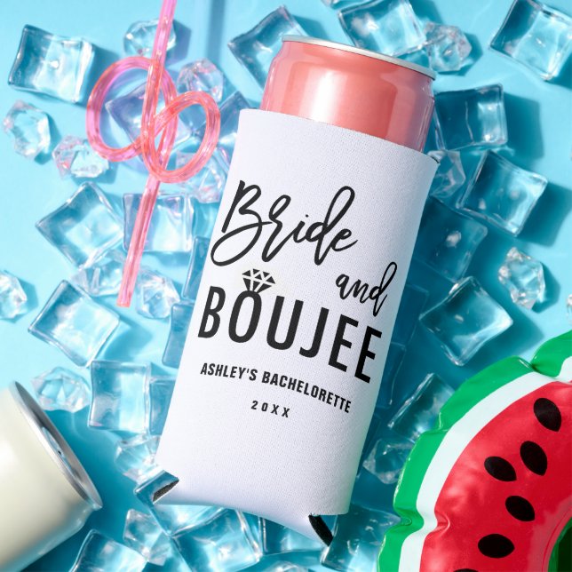 Bride and Boujee Bachelorette Party Seltzer Can Cooler (In Situ Summer)