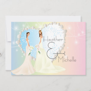 Bride and Bride Lesbian Wedding Invitation