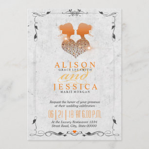 Bride and Bride - Two Brides Wedding  - Lesbian Invitation
