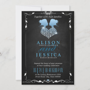 Bride and Bride - Two Brides Wedding - Lesbian Invitation