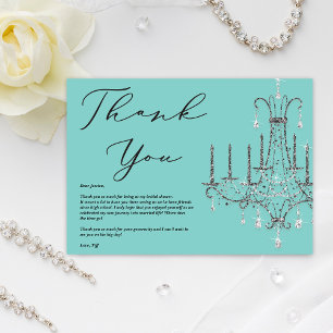 Bride and Co Chandelier Blue Thank You Invitation