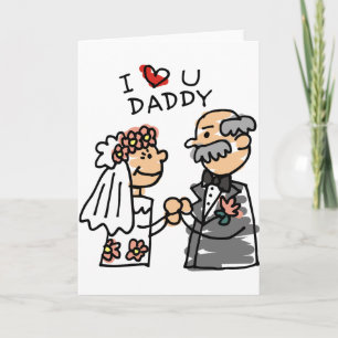 Bride And Father On Wedding Day Before Ceremony Card