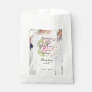 Bride and Flower Bouquet editable wedding Favour Bag