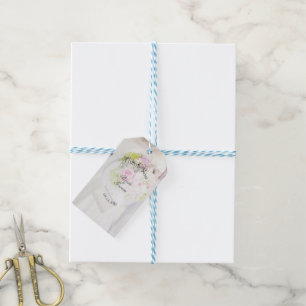 Bride and Flower Bouquet Editable Wedding Gift Tags