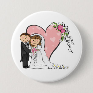 Bride and Groom 7.5 Cm Round Badge