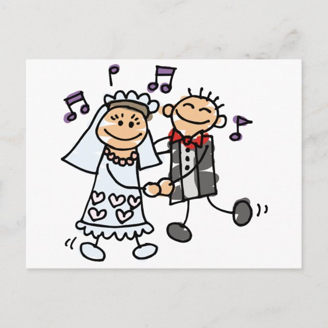 Bride and Groom Celebrate Postcard (Front)