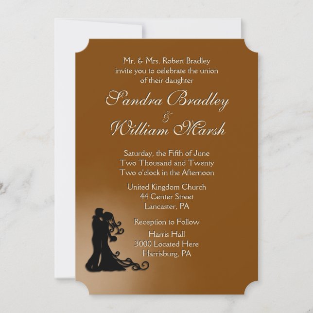 Bride and Groom Chocolate Invitation (Front)