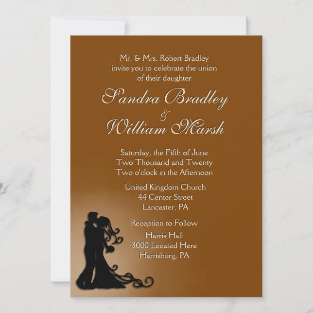 Bride and Groom Chocolate Invitation (Front)