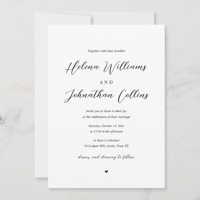 Bride and Groom Church Wedding, with Parents Invit Invitation (Front)