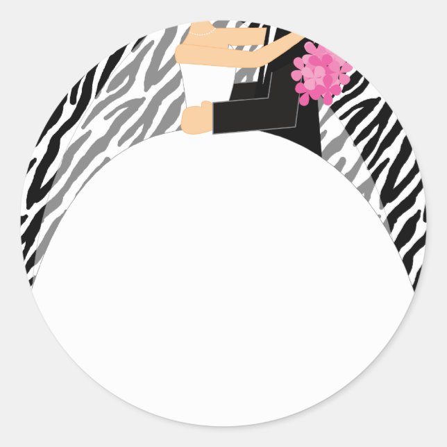 Bride and Groom Classic Round Sticker (Front)