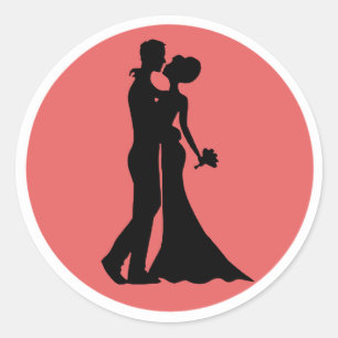 Bride and Groom Classic Round Sticker