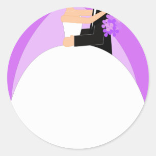 Bride and Groom Classic Round Sticker