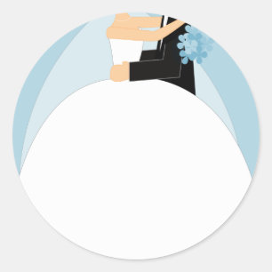 Bride and Groom Classic Round Sticker